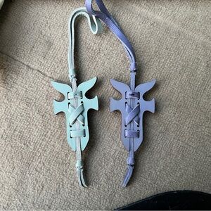 Frye Blue and Purple Leather bag charms